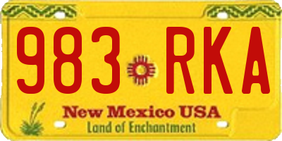 NM license plate 983RKA