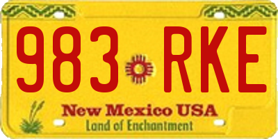 NM license plate 983RKE