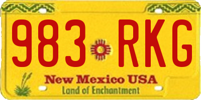NM license plate 983RKG