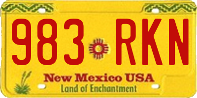 NM license plate 983RKN
