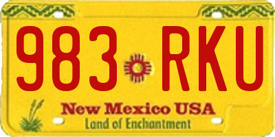 NM license plate 983RKU