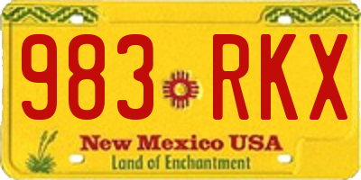 NM license plate 983RKX