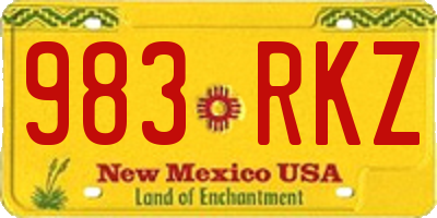 NM license plate 983RKZ