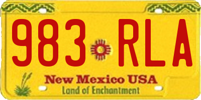 NM license plate 983RLA