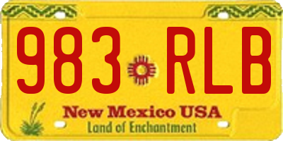 NM license plate 983RLB