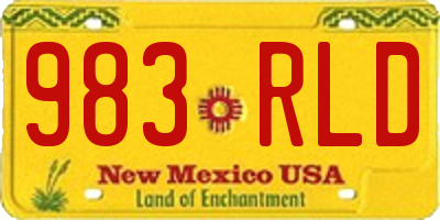 NM license plate 983RLD