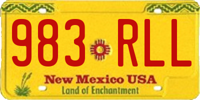 NM license plate 983RLL