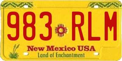 NM license plate 983RLM