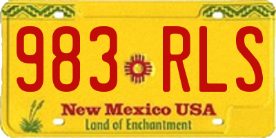 NM license plate 983RLS