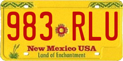NM license plate 983RLU