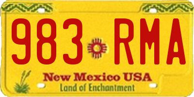 NM license plate 983RMA