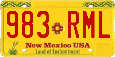 NM license plate 983RML