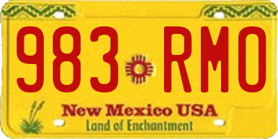 NM license plate 983RMO