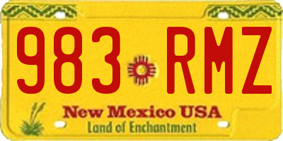 NM license plate 983RMZ