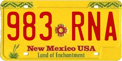 NM license plate 983RNA