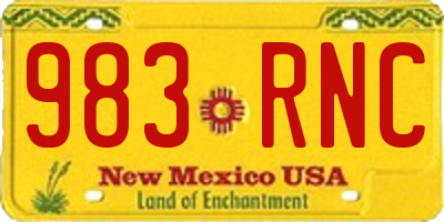 NM license plate 983RNC