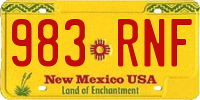 NM license plate 983RNF