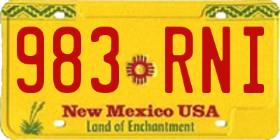 NM license plate 983RNI