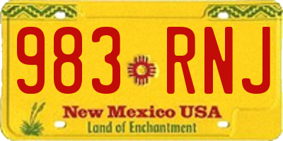 NM license plate 983RNJ