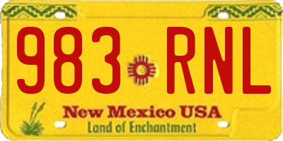 NM license plate 983RNL
