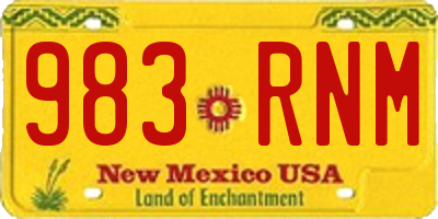NM license plate 983RNM