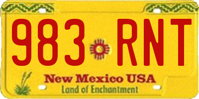 NM license plate 983RNT