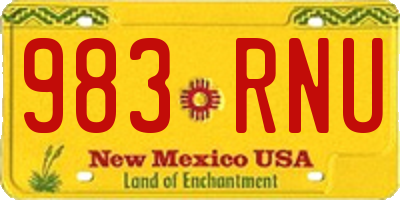 NM license plate 983RNU