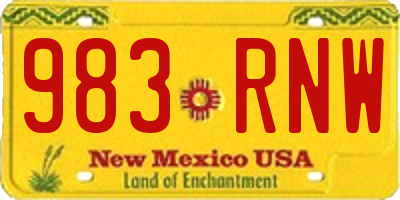NM license plate 983RNW