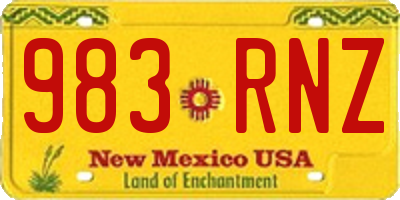 NM license plate 983RNZ
