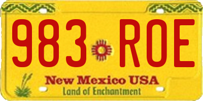 NM license plate 983ROE