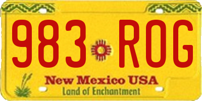 NM license plate 983ROG