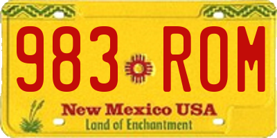 NM license plate 983ROM