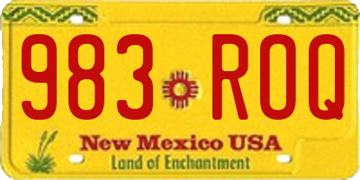 NM license plate 983ROQ