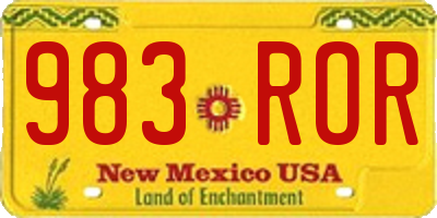 NM license plate 983ROR