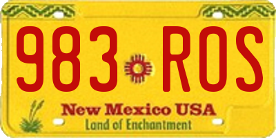 NM license plate 983ROS
