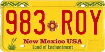 NM license plate 983ROY