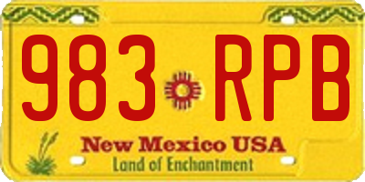 NM license plate 983RPB