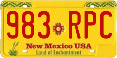 NM license plate 983RPC