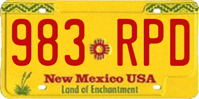 NM license plate 983RPD