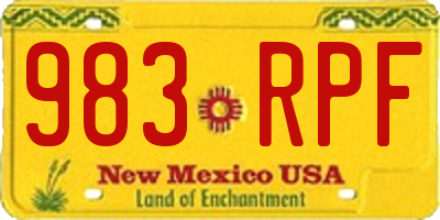 NM license plate 983RPF