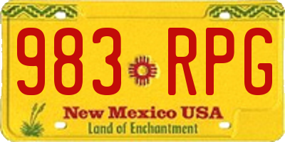 NM license plate 983RPG