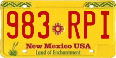 NM license plate 983RPI