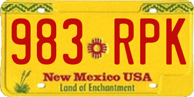 NM license plate 983RPK
