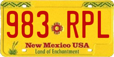 NM license plate 983RPL