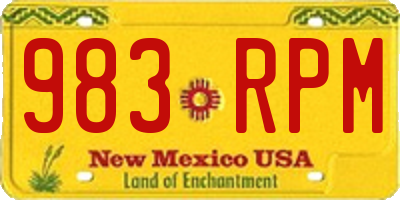 NM license plate 983RPM
