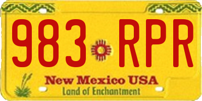 NM license plate 983RPR