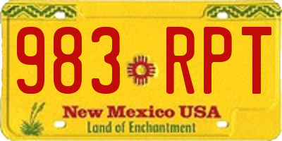 NM license plate 983RPT