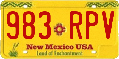NM license plate 983RPV