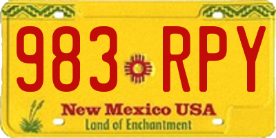 NM license plate 983RPY