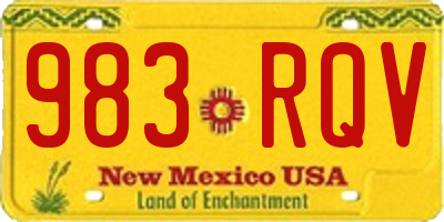 NM license plate 983RQV